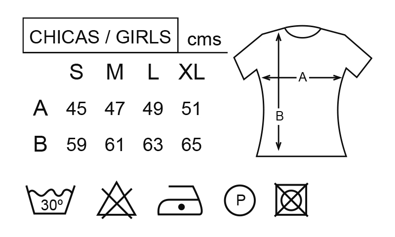 Guía de tallas camisetas mujer
