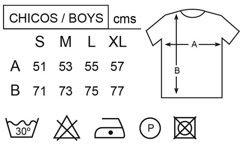 Guía de tallas camisetas hombre